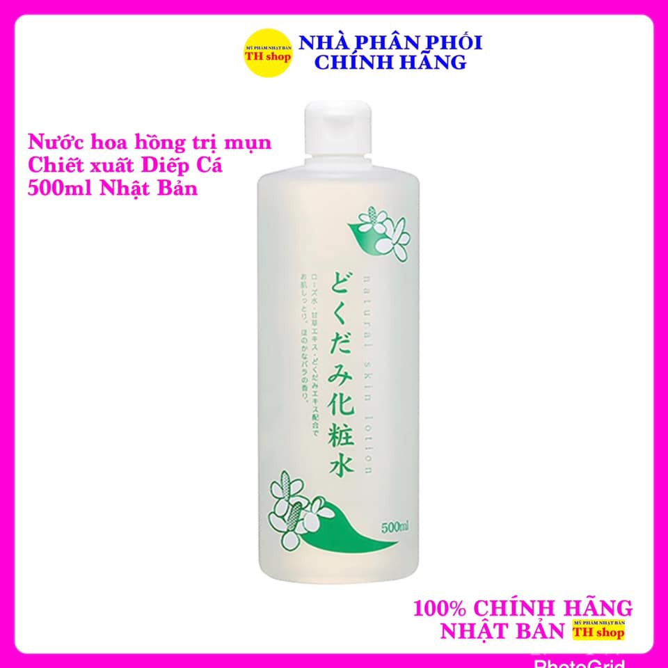 Nước hoa hồng lotion toner diếp cá Dokudami Nhật Bản 500ml phù hợp cho da dầu, da mụn