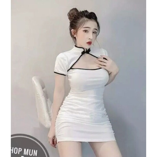 ĐẦM NỮ ÔM BODY CỔ TÀU (CÓ MÚT NGỰC) SEXY THỜI TRANG THIẾT KẾ VESTA SX65
