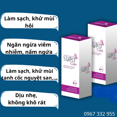 Dung dịch rửa phụ khoa SUPOCARE -Lá chắn bảo vệ sức khoẻ vùng kỳ quan