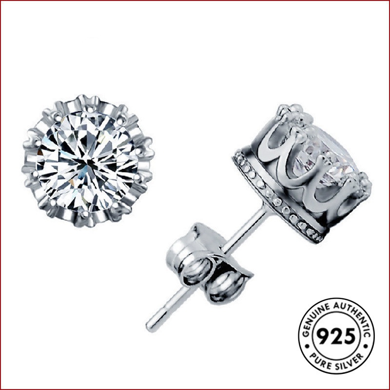 Bông Tai Mạ Bạc 925 Đính Đá Thời Trang