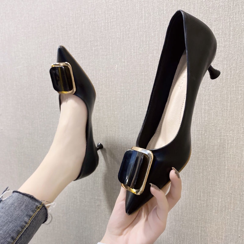 Giày Cao Gót 3cm Mũi Nhọn Thiết Kế Mới Thời Trang Dành Cho Nữ