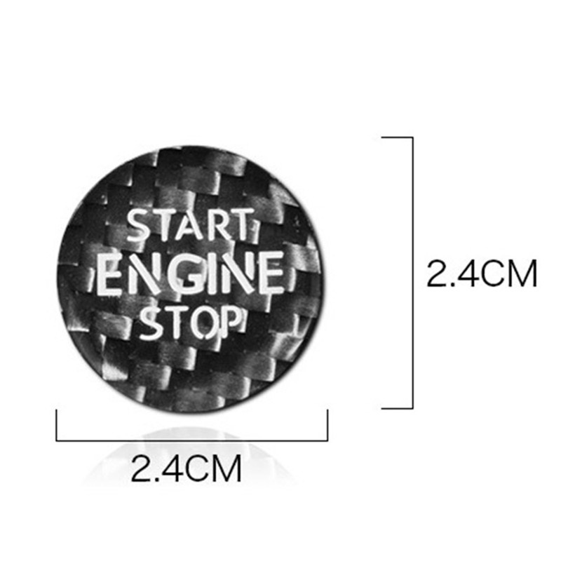 Carbon Fiber Engine Start Stop Button Interior Trim Cover Sticker
