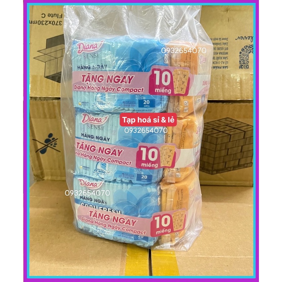 6 gói diana ngày cool gói 20 miếng tặng thêm 6 gói sensi cool mỏng cánh gói 2 miếng