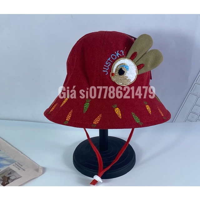 mũ bo nhung sơ sinh thỏ  3 tháng đến 1 tuổi - nón vải nhung mịm cực xinh