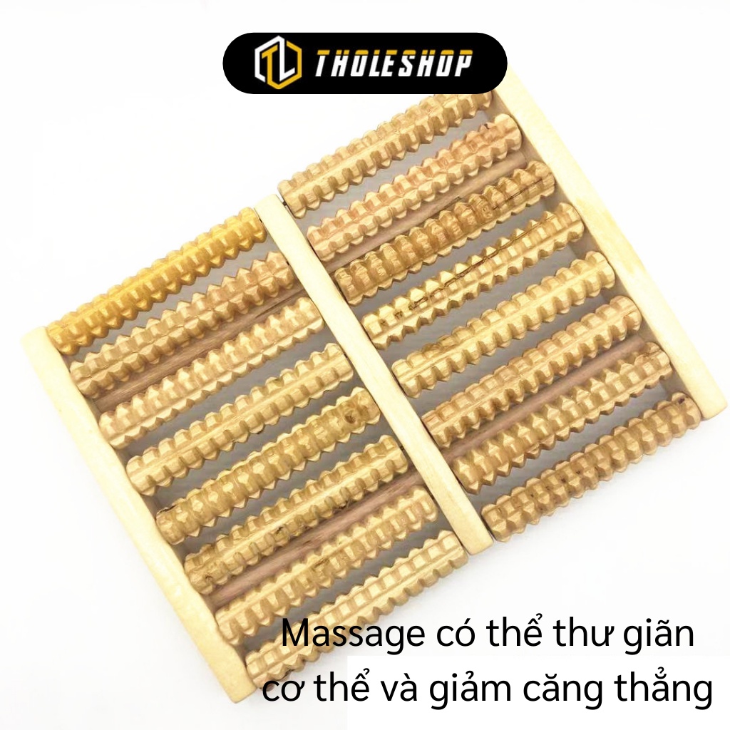 Bàn Lăn Chân Gỗ - Bàn Lăn Gỗ Massage Chân 8 Hàng, Lưu Thông Máu, Giảm Mệt Mỏi 9662