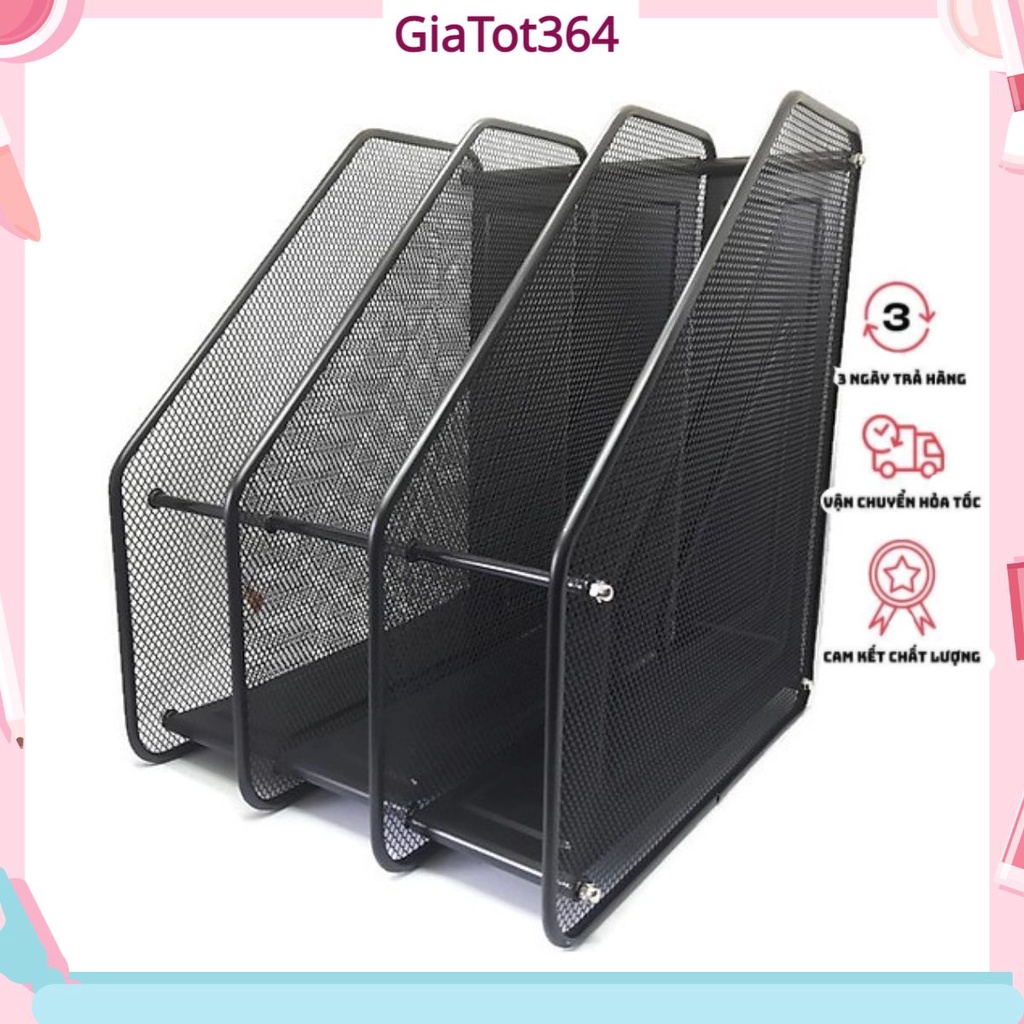 Khay để tài liệu 3 ngăn bằng lưới thép cao cấp