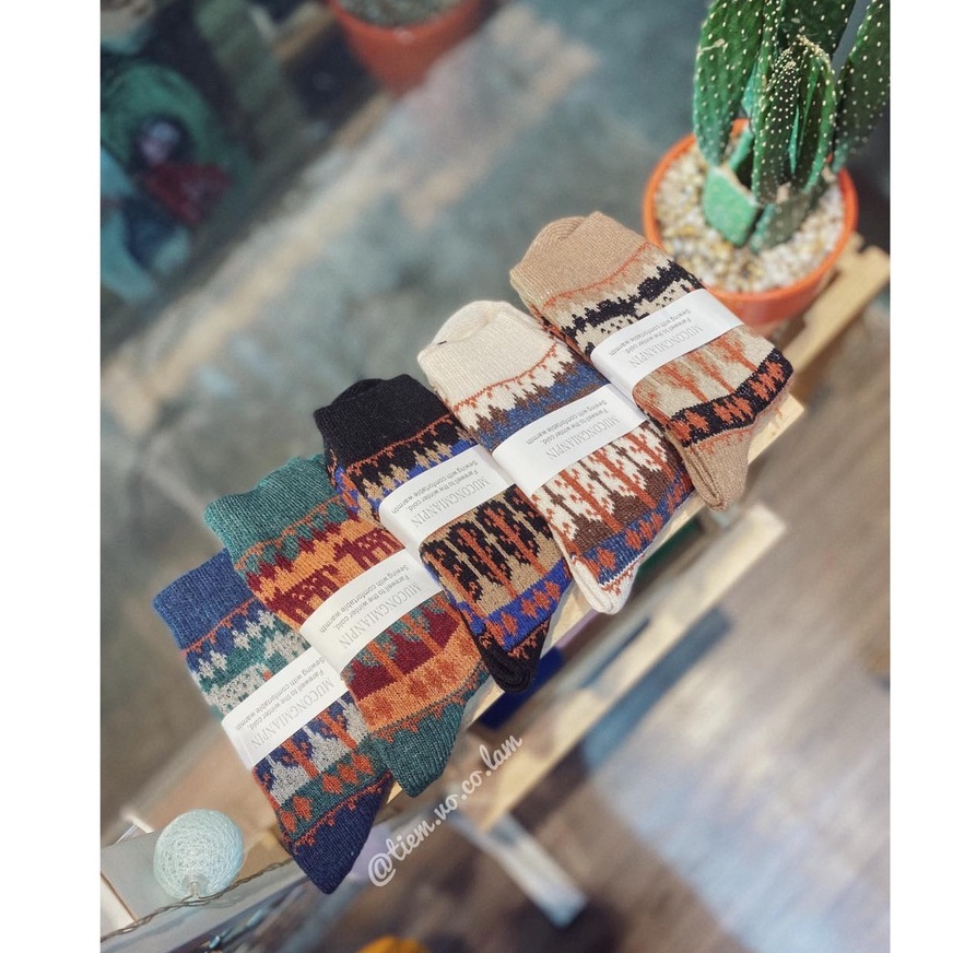 Tất vớ cổ cao nam nữ thổ cẩm SET 8
