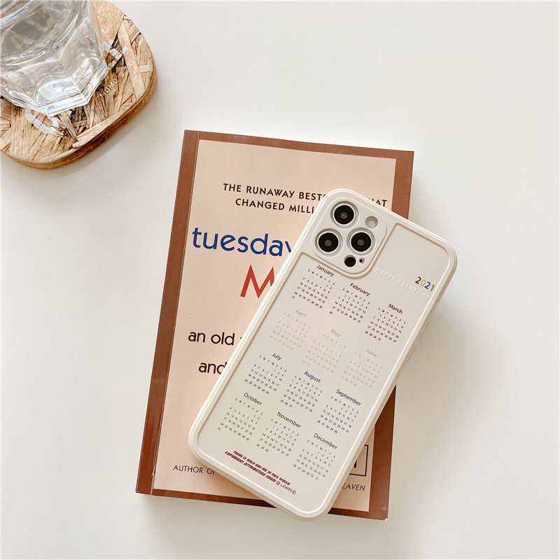 Ốp lưng silicon mềm thiết kế lịch 2021 độc đáo cho iPhone 12 11 Pro Max X Xs Max Xr 8 7 Plus 12 Mini | BigBuy360 - bigbuy360.vn