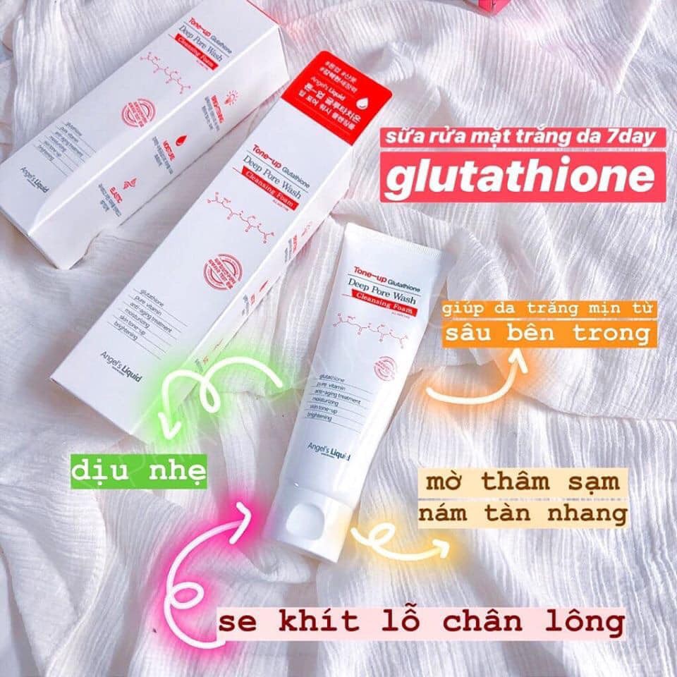 Sữa Rửa Mặt Dưỡng Trắng . Làm Sạch Sâu Angel’s Liquid Glutathione Tone Up Deep Pore Wash Cleansing Foam 120g | BigBuy360 - bigbuy360.vn