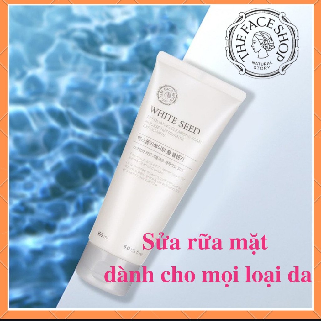 [AUTH_KOREA] Sữa Rửa Mặt Làm Sáng Da White Seed Exfoliating Cleansing Foam 150ml The Face Shop