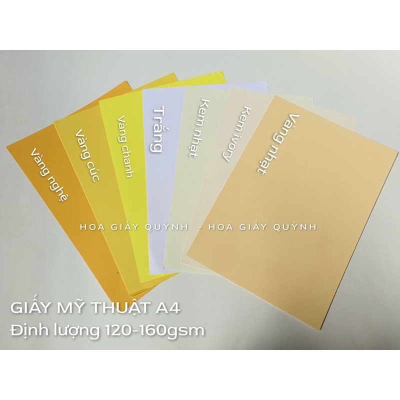Combo 100 tờ giấy mỹ thuật A4 nhiều màu ĐL 120-160gsm