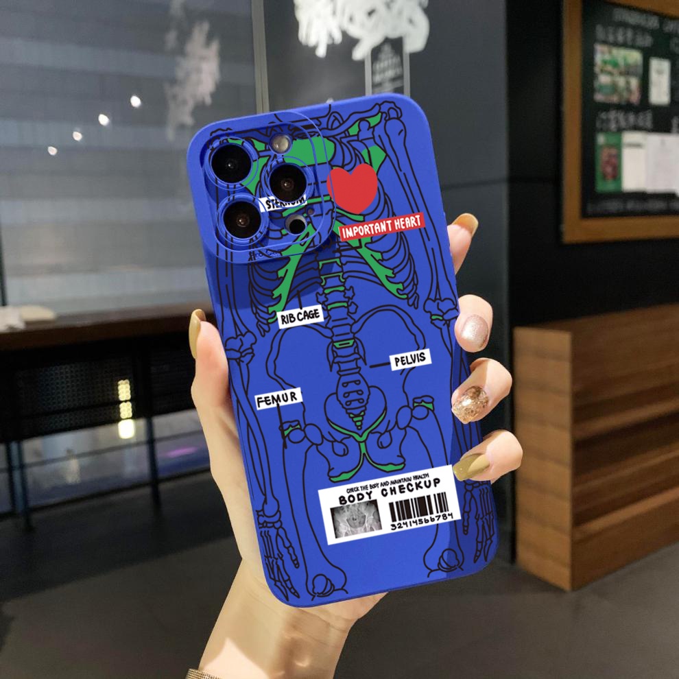 Ốp Điện Thoại Góc Vuông In Hình Bộ Xương Bảo Vệ Cho Xiaomi Redmi Note 11 Pro 5G 11S 10 Pro 4G 10S Redmi 10C 9C A1