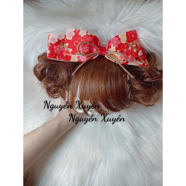 Turban tóc giả xoăn 2 bên cho bé