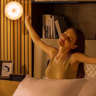 SPRISE Đèn LED Tròn Mini Cảm Biến Chuyển Động Gắn Dưới Tủ Quần Áo Phòng Ngủ Hành Lang