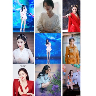 Set 9 stickers Dương Mịch - Yang Mi khổ A4 trang trí vở điện thoại laptop được chọn mẫu