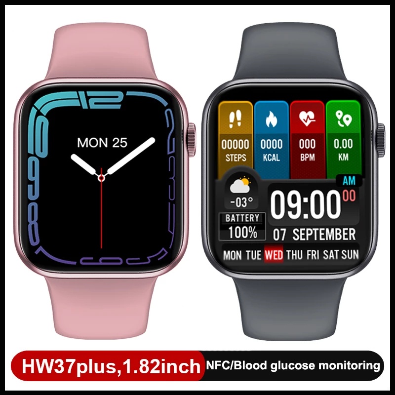Đồng Hồ Thông Minh 2022 IWO 44mm HW37 Plus NFC Bluetooth PK X8 Max Hỗ Trợ Giọng Nói Và Phụ Kiện
