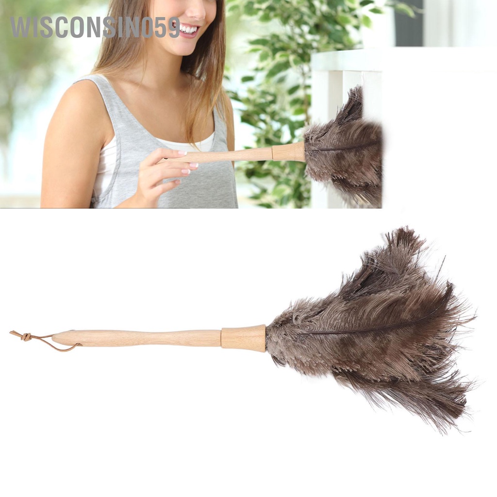 Chổi Lông Đà Điểu Cán Dài Mềm Mại Gọn Nhẹ Có Thể Tái Sử Dụng