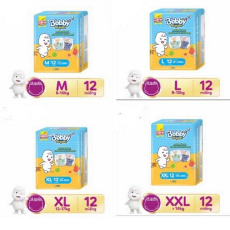 Thanh Lý Tã Quần Bobby M12/L12/xl12