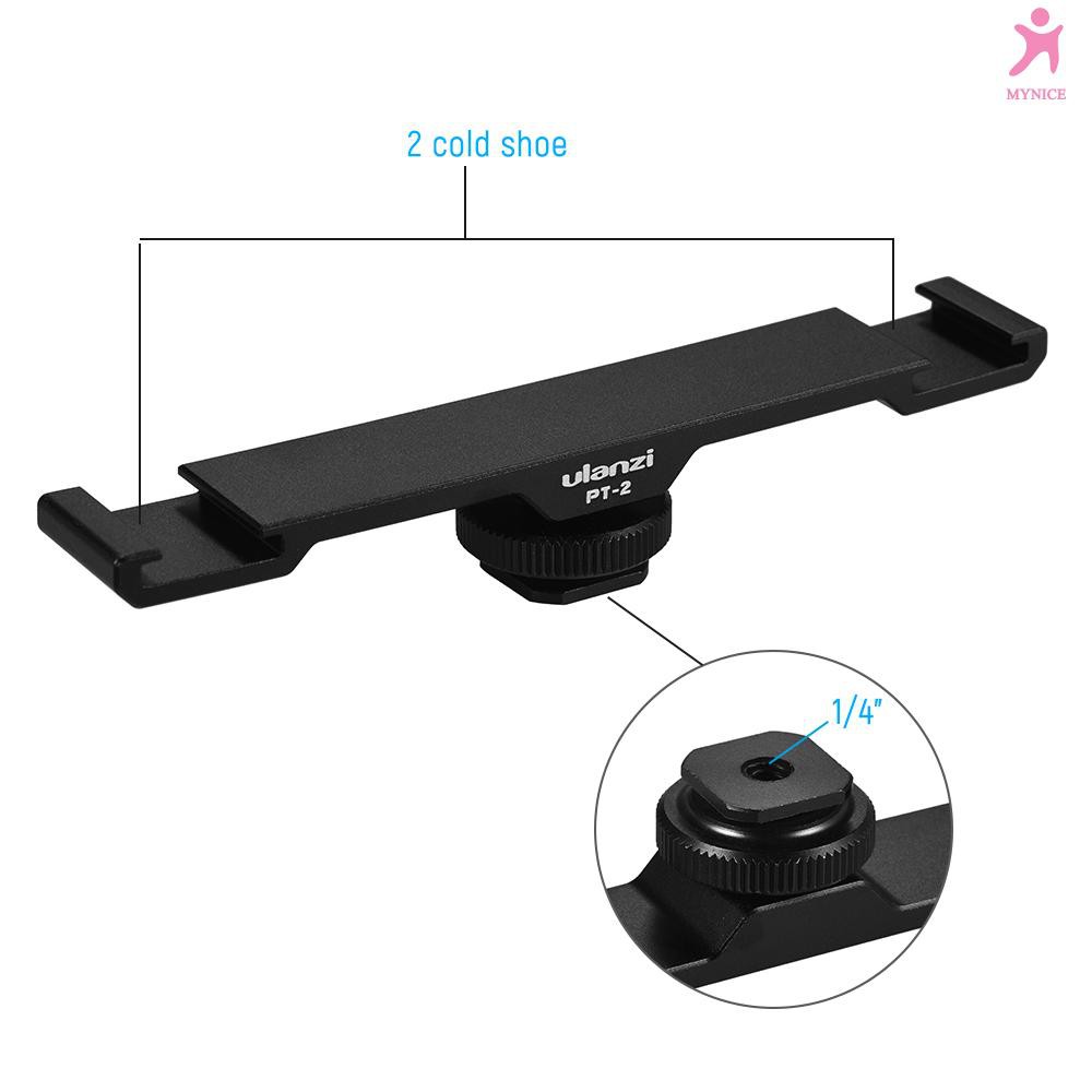 Đế hai Hot Shoe Ulanzi PT-2 cho máy ảnh DV DSLR mic đèn led