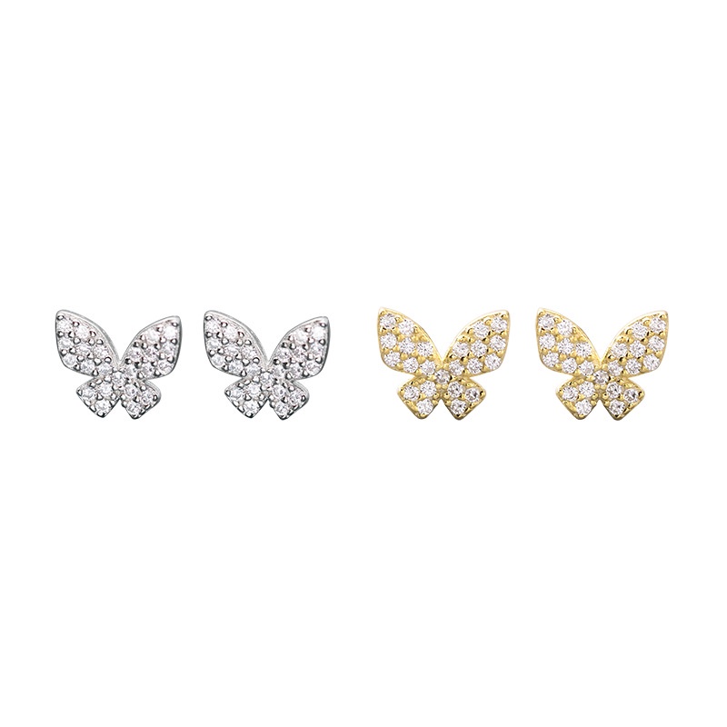 Đôi Bông Tai Hình Bướm Zircon Mới 2022 Không Gây Dị Ứng Dành Cho Nữ