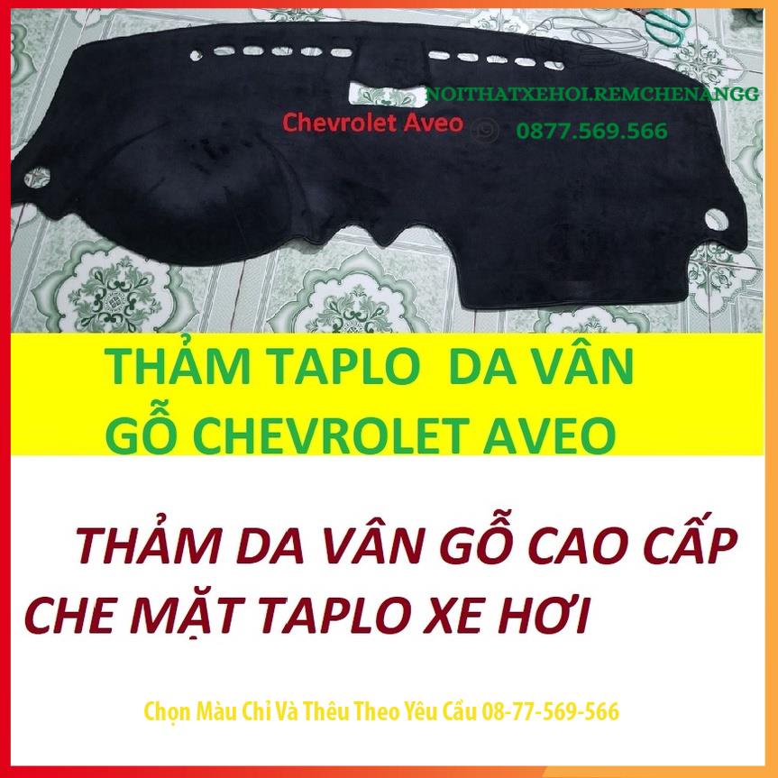 THAM TAPLO Chevrolet AVEO DA VÂN GỖ DA CARBON NHUNG LÔNG CỪU 3 LỚP CÓ CHỐNG TRƯỢT THẢM PHỦ LÓT CHE NẮNG TAPLO