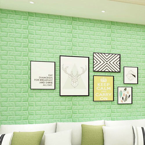 (Cao cấp) Xôp dan tuong màu xanh lá dày 5mm kích thước 70 x 77 cm Amyshop