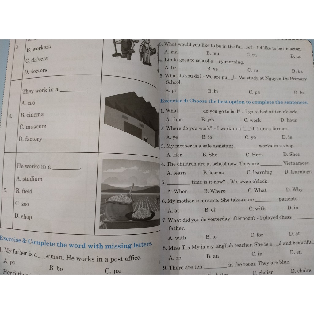 Sách - Bài tập trắc nghiệm tiếng anh lớp 4 tập 2 ( có đáp án )