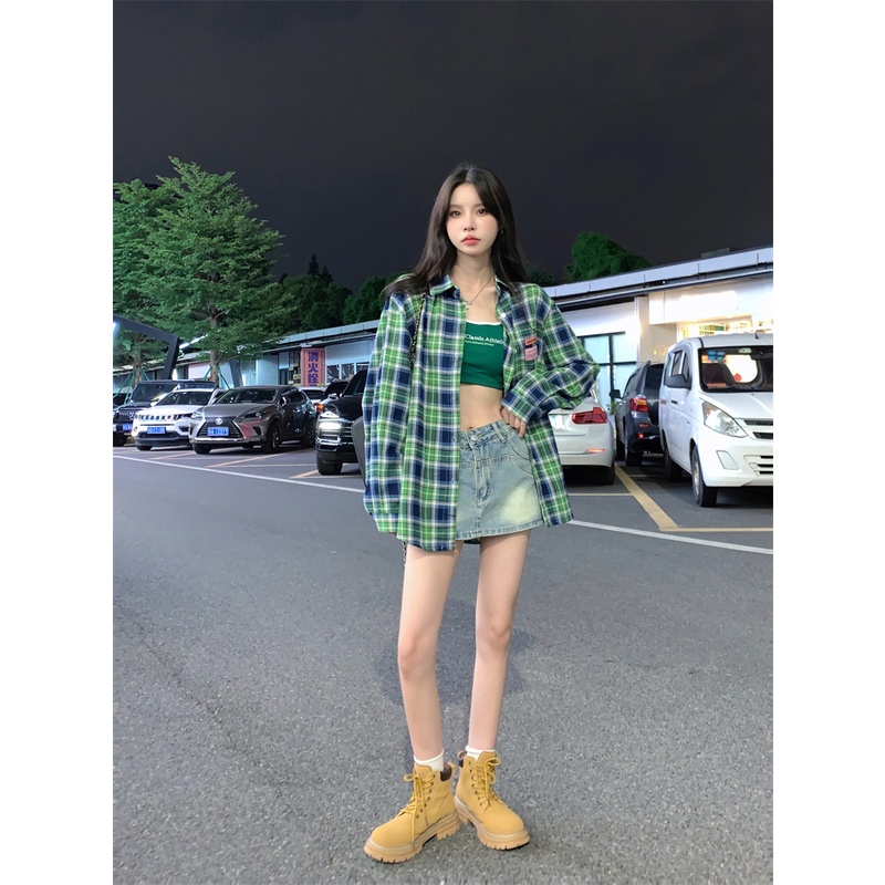 【ZHELIHANGFEI】Áo Sơ Mi Tay Dài Form Rộng Họa Tiết Sọc Theo Phong Cách Preppy Dễ Phối Đồ