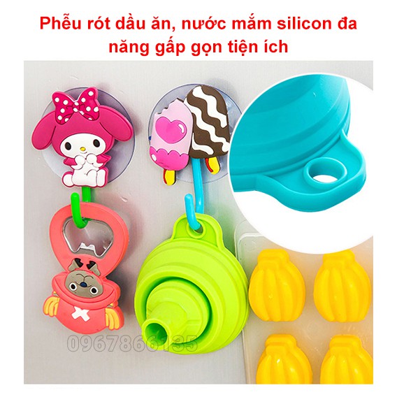 Phễu rót dầu ăn, nước mắm silicon đa năng gấp gọn tiện ích chịu nhiệt tốt