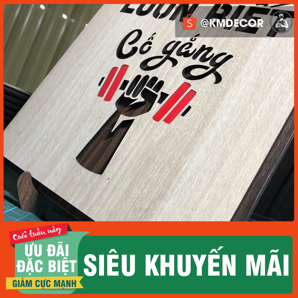 Tranh tạo động lực - mẫu câu "không có gì là không thể với một người luôn biết cố gắng"