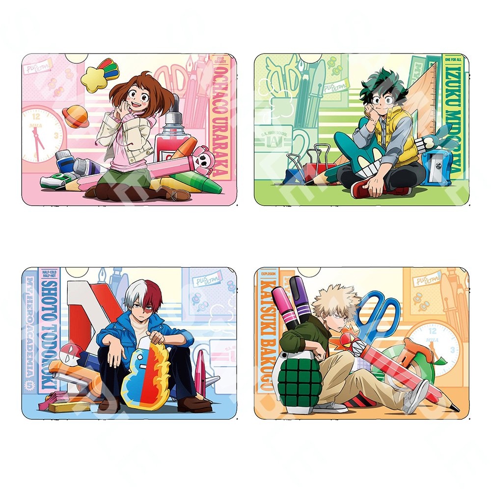 Ảnh card bo góc in hình BOKU NO HERO ACADEMIA ver BACK TO SCHOOL Học Viện Anh Hùng thẻ bo viền 5*8cm
