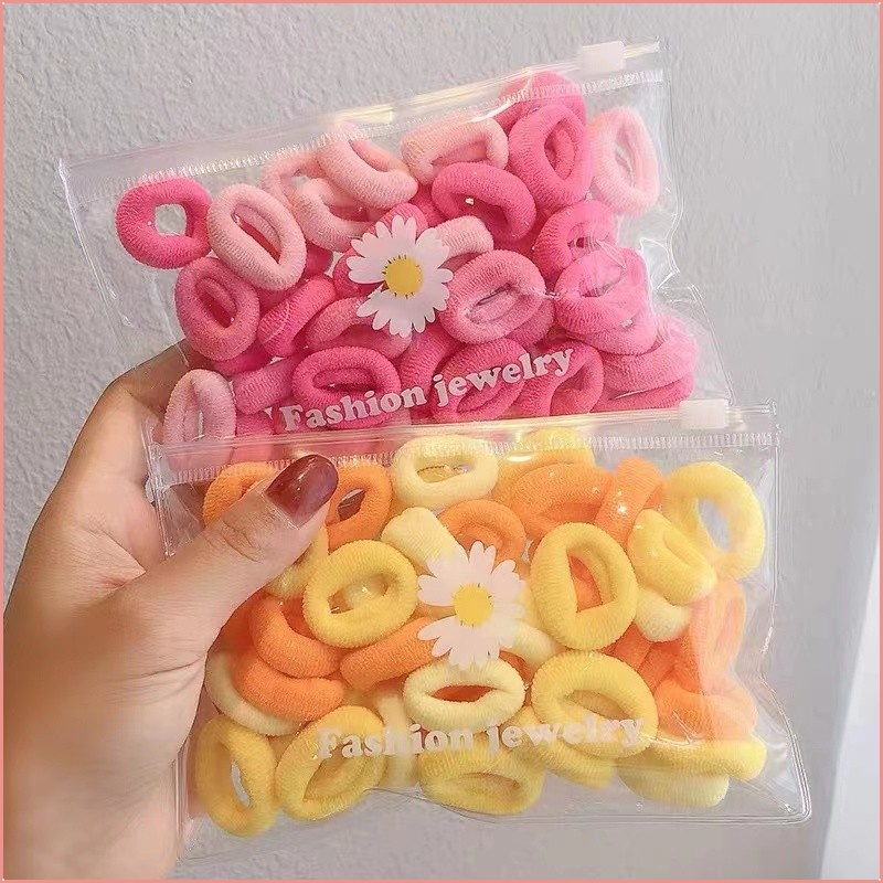 Dây Cột Tóc Cao Su Co Giãn Không Đau Màu Sắc Ngọt Ngào Cho Nữ