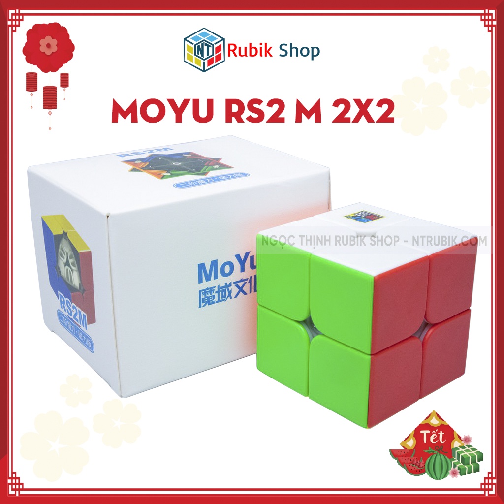 Moyu RS2 M 2x2 2020 stickerless & RS2 M Evolution 2022 Chính hãng có nam châm