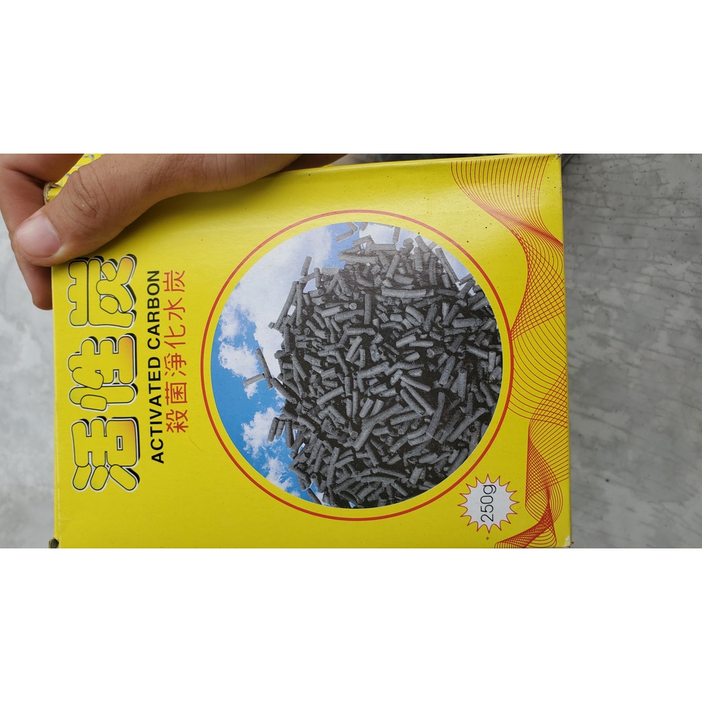 250g than hoạt tính sạch có túi lưới giúp làm trong nước khử độc bể cá cảnh