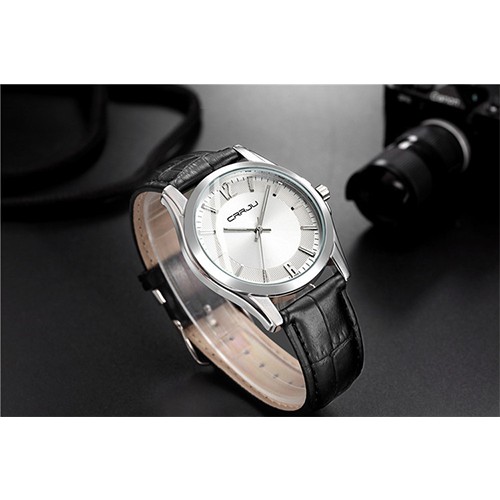 Đồng hồ Crrju 2116g có dây đeo bằng da không thấm nước thiết kế thời trang cho nam