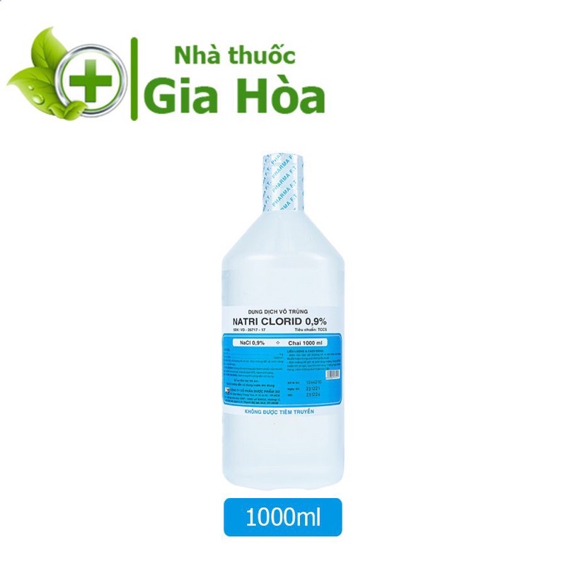 Nước muối sinh lý vô trùng 3/2 - Chai 1000ml (Rửa vết thương, súc miệng)