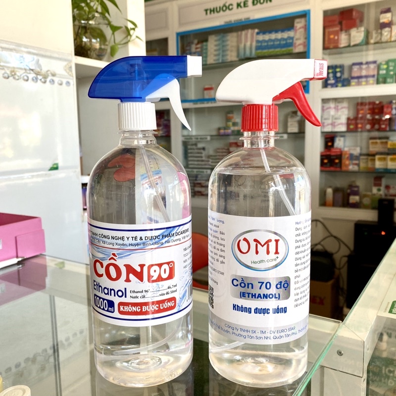 Cồn 70/90 độ- Sát khuẩn có vòi xịt 1000ml