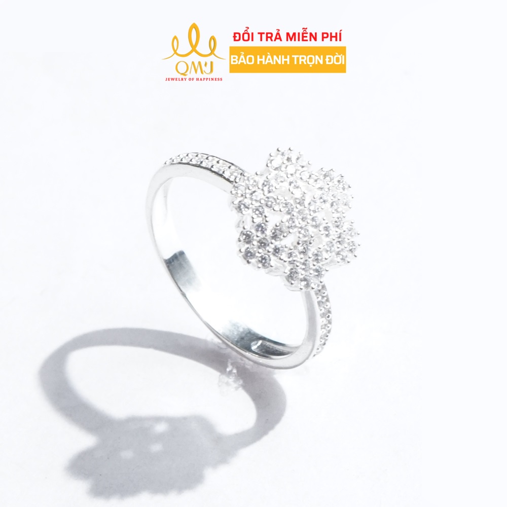 Nhẫn bạc  nữ bông tuyết nạm đá cao cấp  QMJ - Q745