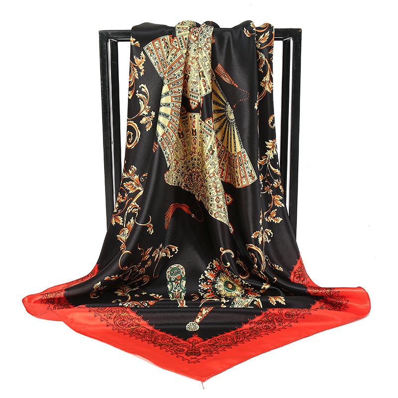 Khăn Choàng Vuông 90cm Vải Satin Thời Trang Cho Nữ WJ1001-39