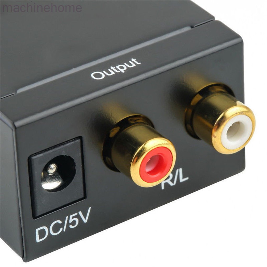 Optical Coaxial Toslink Digital To Analog Audio Converter Adapter RCA L/R 3.5mm Output Port machinehome