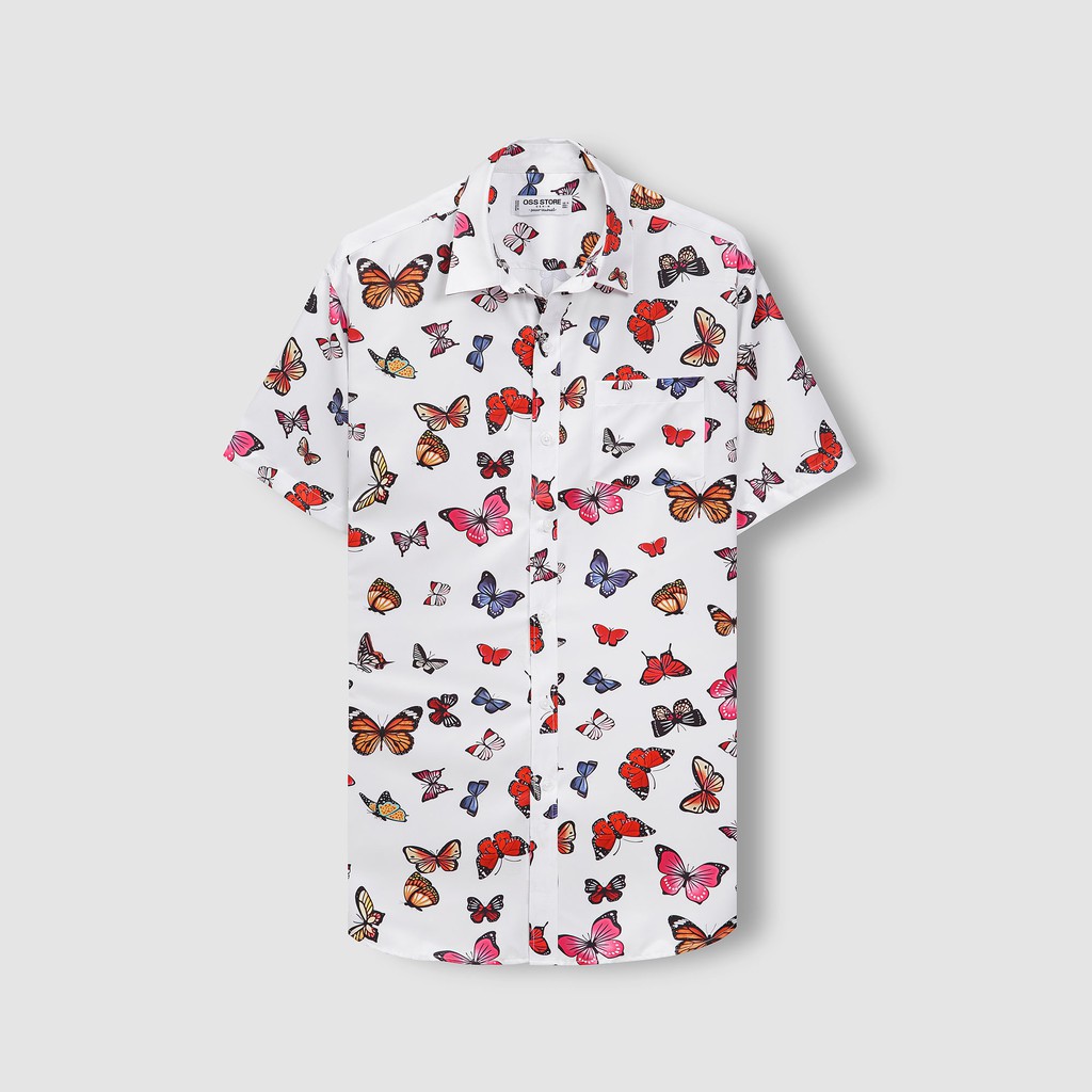 Áo sơ mi nam họa tiết tay ngắn Butterfly Shirt ASM200 ZUMAN chất lụa vân chéo, thoáng mát, không bị rút vải | BigBuy360 - bigbuy360.vn