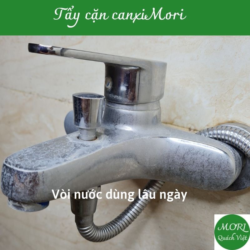 Tẩy cặn canxi MORI, đánh bay cặn canxi trên các thiết bị nhà tắm, chai 300ml