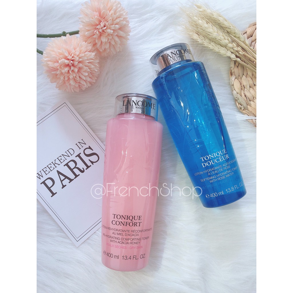 Nước hoa hồng giữ ẩm và làm săn chắc da Lancome Tonique Douceur (Xanh)- Tonique Confort  400ml