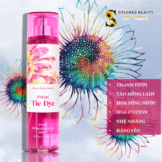 Bst 90's Rerun | Xịt Thơm Nước Hoa Bath &amp; Body Works Body Mist - Endless Weekend | Pink Tie Dye | Cotton Candy Clouds