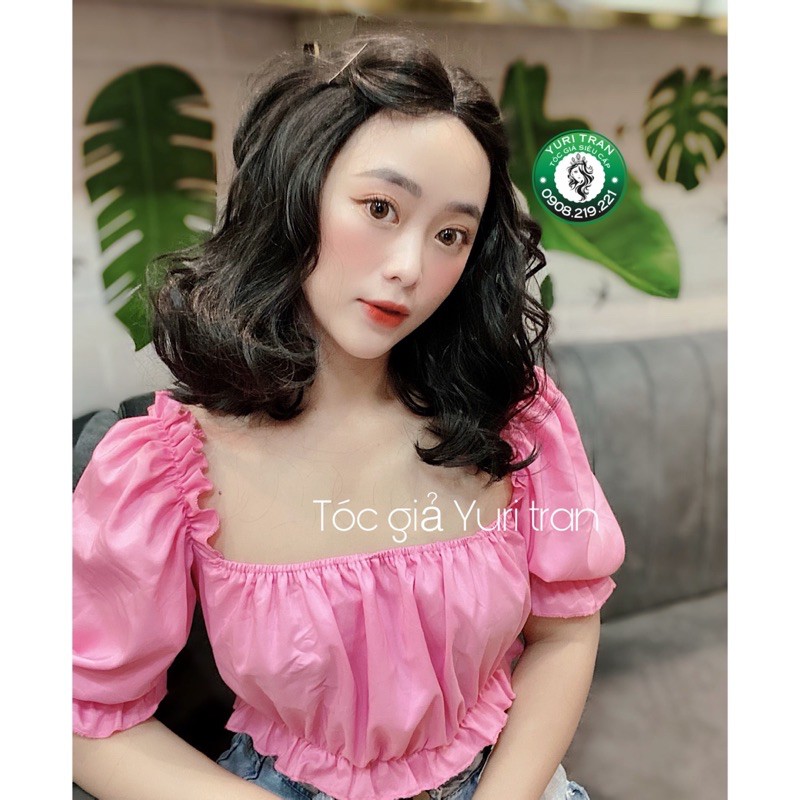 TÓC GIẢ NGUYÊN ĐẦU SIÊU DA ĐẦU XOĂN SÓNG TO NGẮN 30cm YURI VỪA VỀ SIÊU XINH LUÔN Ạ