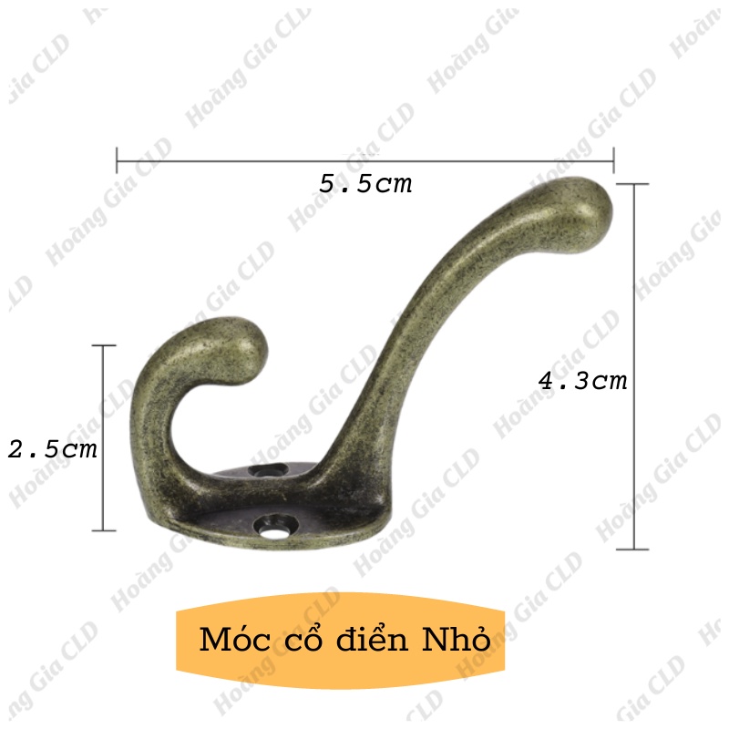 Móc treo gắn tường thiết kế kiểu dáng cổ điển kích thước nhỏ, phong cách Vintage - Có kèm sẵn bộ ốc vít