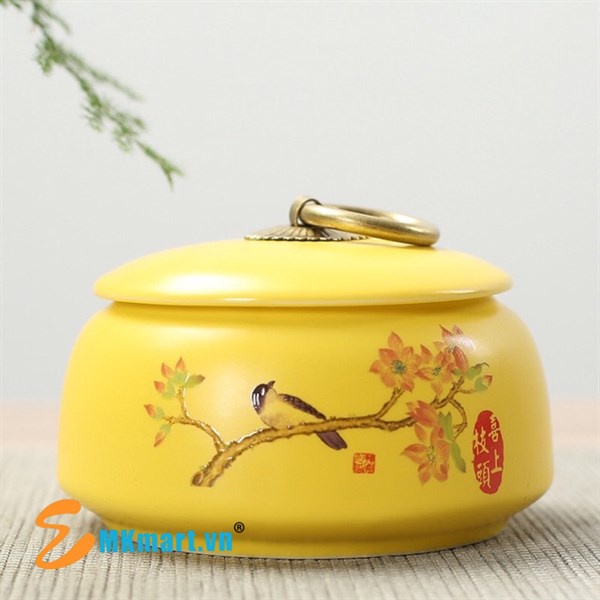 Hũ lọ đựng trà ô long họa tiết hoa văn - nhỏ gọn, kiểu dáng đẹp, bảo quản tốt, chọn màu ngẫu nhiên