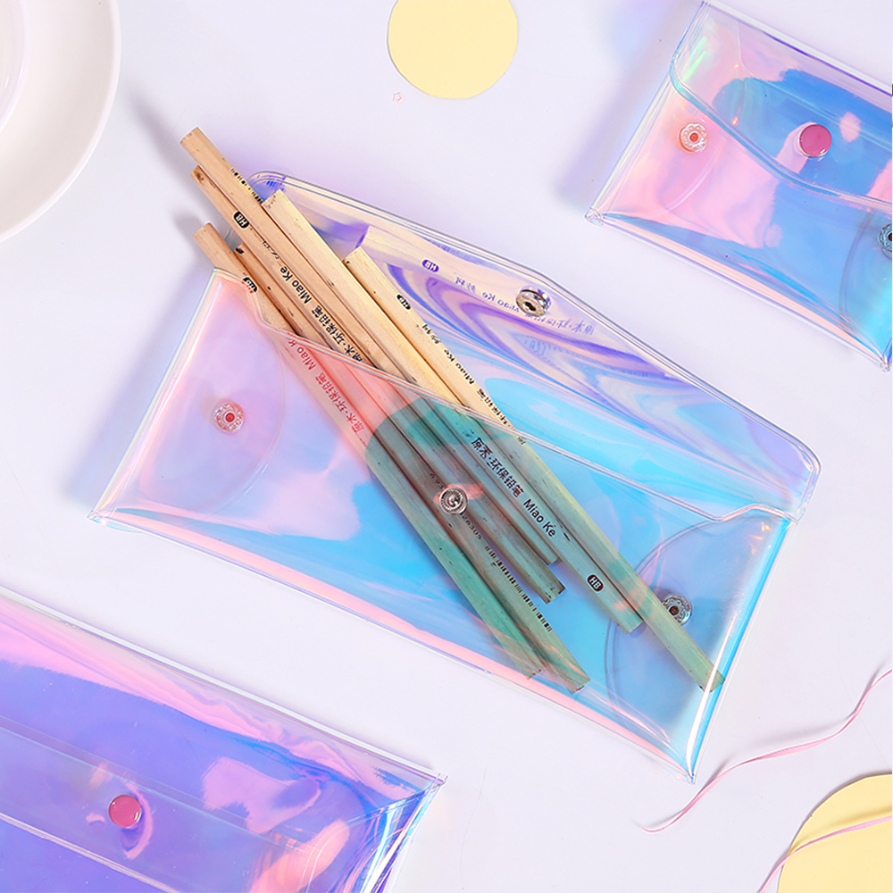 Túi nhựa trong suốt đa năng đựng bút chì mỹ phẩm tiền xu