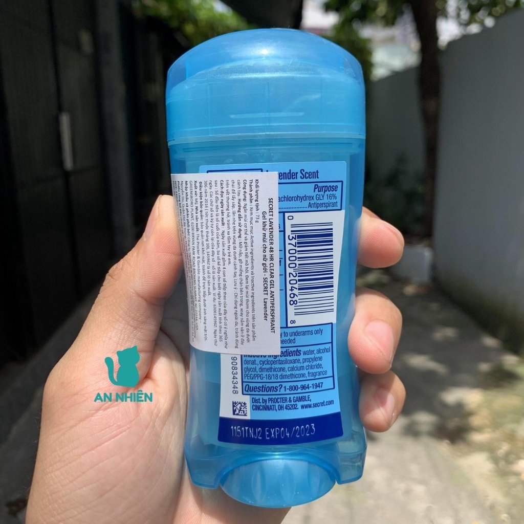 Lăn khử mùi Secret Clear gel 73g Mỹ - Ngăn mồ hôi, khử mùi