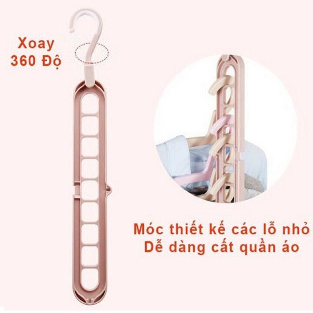 [Siêu rẻ] Móc treo quần áo đa năng thông minh 9 lỗ gấp gọn